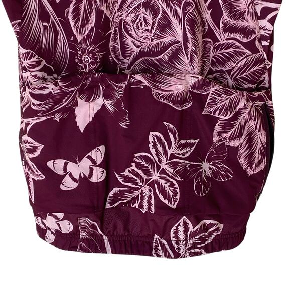 VELOCIO Cycling Luna Floral SE Short Sleeve Jersey in Dark Cherry, Size Medium - Picture 8 of 12
